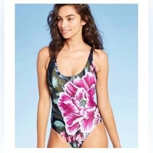 NWOT Kona Sol One Piece Floral Tank Swimsuit Sz L